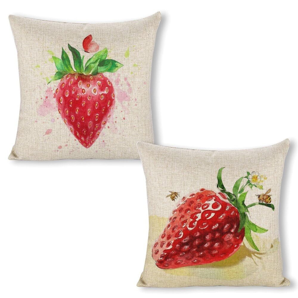 7494 Linen Pillow Cases Standard Size Set of 2 - 18x18 Inch Decorative